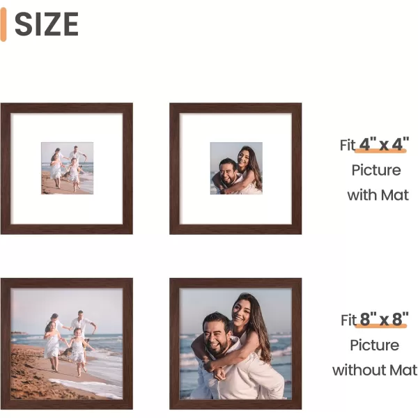 upsimples 8x10 Picture Frame Display Pictures 5x7 with Mat or 8x10 Without Mat Wall Hanging Photo Frame Red 1 PackBrown