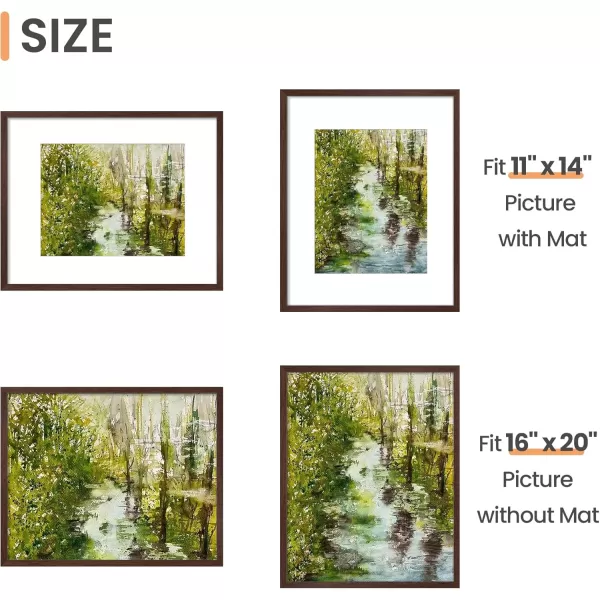 upsimples 8x10 Picture Frame Display Pictures 5x7 with Mat or 8x10 Without Mat Wall Hanging Photo Frame Red 1 PackBrown