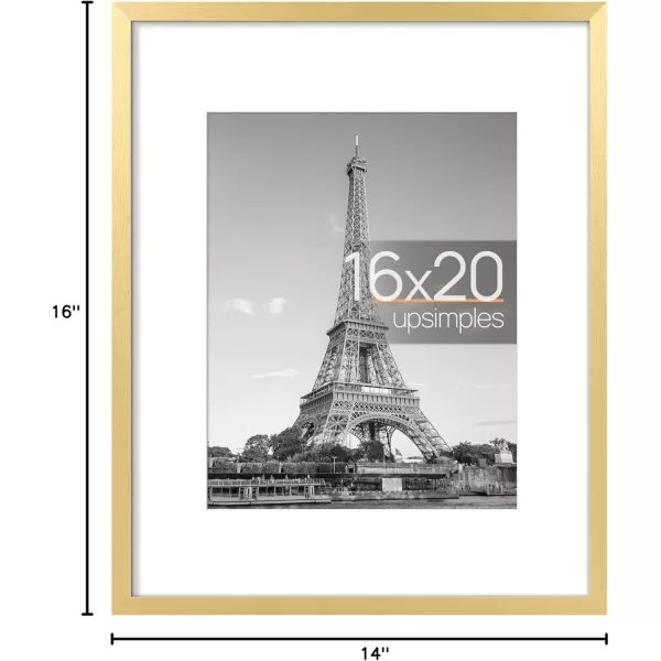 upsimples 8x10 Picture Frame Display Pictures 5x7 with Mat or 8x10 Without Mat Wall Hanging Photo Frame Red 1 PackGold