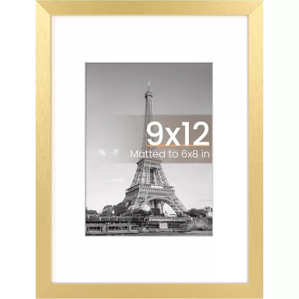 upsimples 8x10 Picture Frame Display Pictures 5x7 with Mat or 8x10 Without Mat Wall Hanging Photo Frame Red 1 PackGold