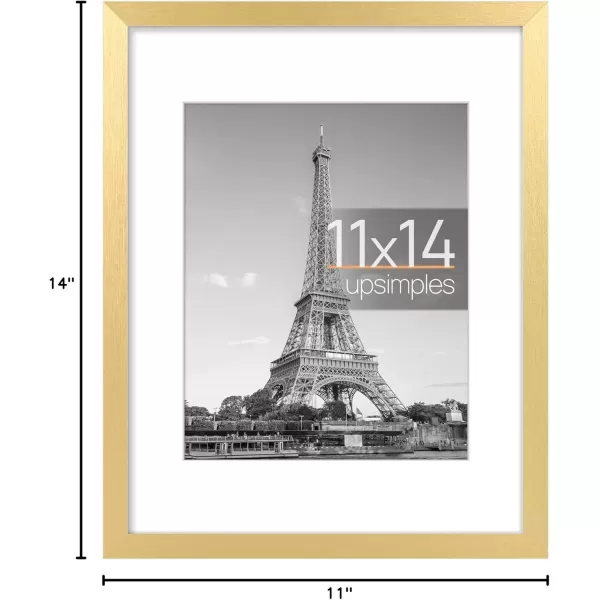 upsimples 8x10 Picture Frame Display Pictures 5x7 with Mat or 8x10 Without Mat Wall Hanging Photo Frame Red 1 PackGold