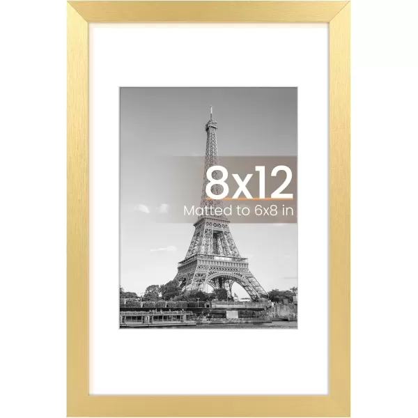upsimples 8x10 Picture Frame Display Pictures 5x7 with Mat or 8x10 Without Mat Wall Hanging Photo Frame Red 1 PackGold