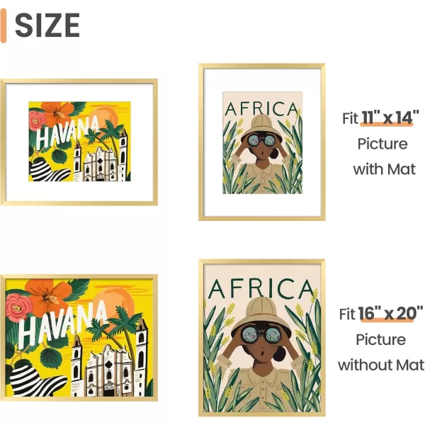 upsimples 8x10 Picture Frame Display Pictures 5x7 with Mat or 8x10 Without Mat Wall Hanging Photo Frame Red 1 PackGold