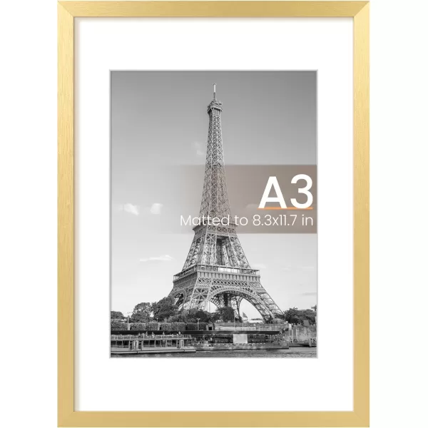 upsimples 8x10 Picture Frame Display Pictures 5x7 with Mat or 8x10 Without Mat Wall Hanging Photo Frame Red 1 PackGold