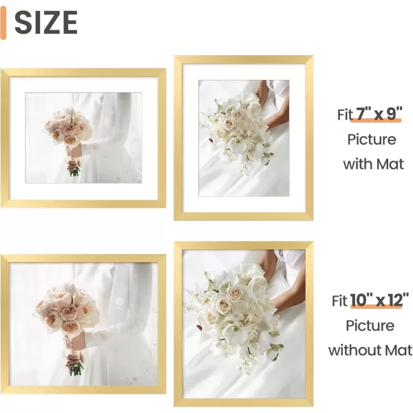 upsimples 8x10 Picture Frame Display Pictures 5x7 with Mat or 8x10 Without Mat Wall Hanging Photo Frame Red 1 PackGold