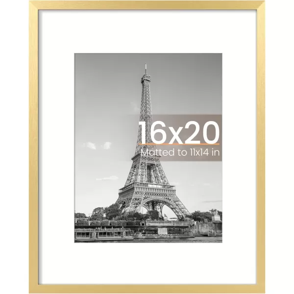 upsimples 8x10 Picture Frame Display Pictures 5x7 with Mat or 8x10 Without Mat Wall Hanging Photo Frame Red 1 PackGold