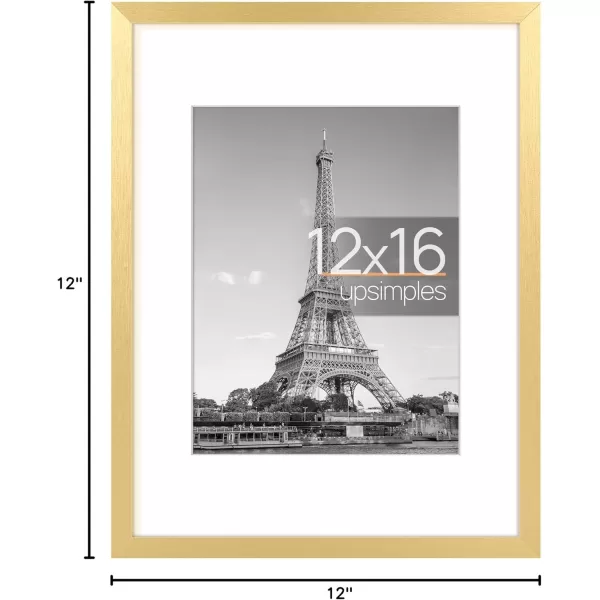 upsimples 8x10 Picture Frame Display Pictures 5x7 with Mat or 8x10 Without Mat Wall Hanging Photo Frame Red 1 PackGold