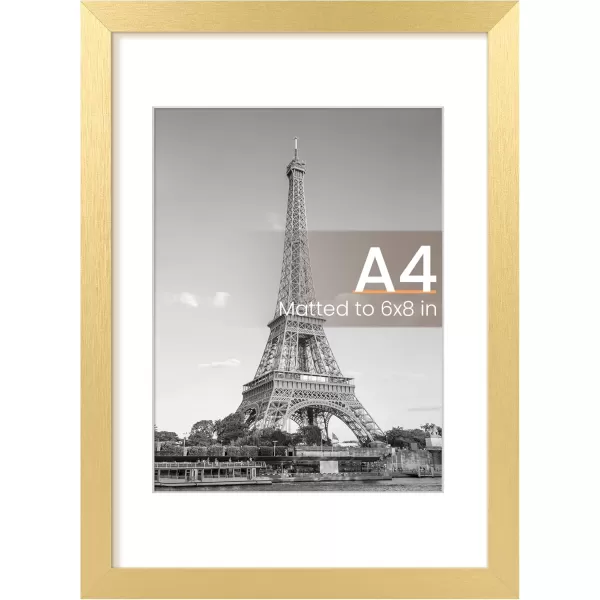 upsimples 8x10 Picture Frame Display Pictures 5x7 with Mat or 8x10 Without Mat Wall Hanging Photo Frame Red 1 PackGold