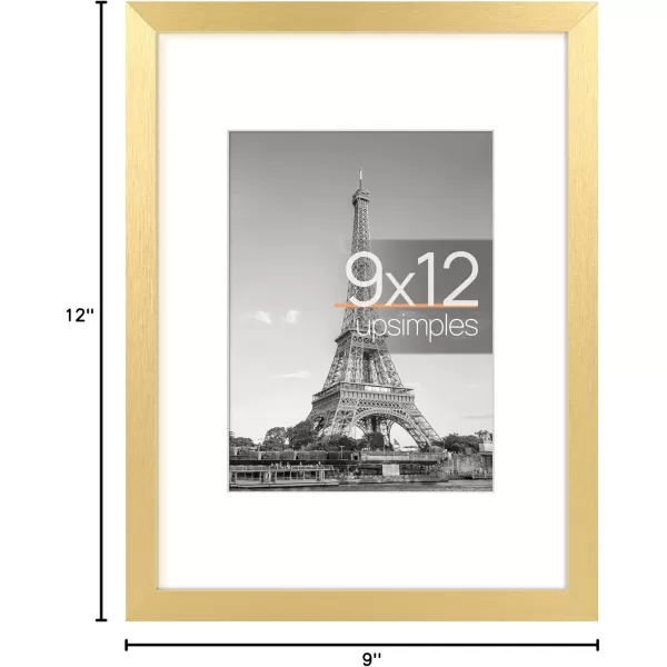 upsimples 8x10 Picture Frame Display Pictures 5x7 with Mat or 8x10 Without Mat Wall Hanging Photo Frame Red 1 PackGold