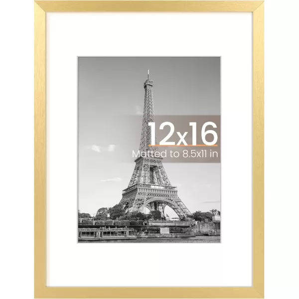 upsimples 8x10 Picture Frame Display Pictures 5x7 with Mat or 8x10 Without Mat Wall Hanging Photo Frame Red 1 PackGold