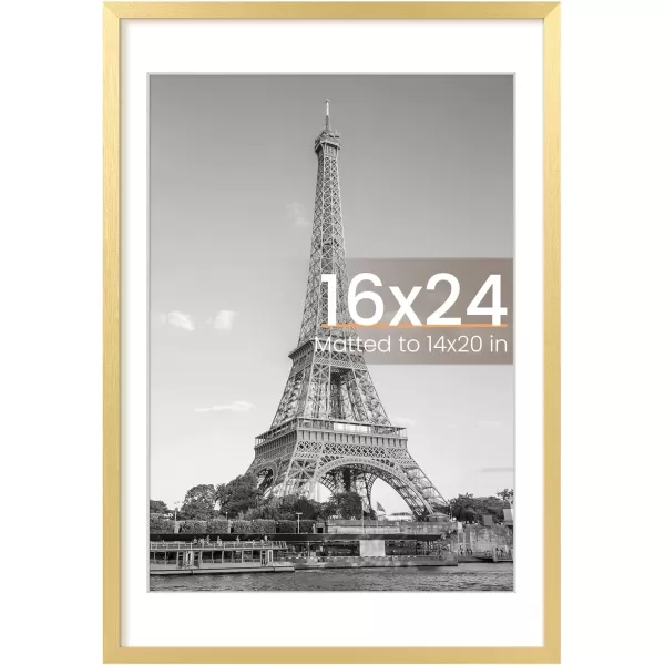 upsimples 8x10 Picture Frame Display Pictures 5x7 with Mat or 8x10 Without Mat Wall Hanging Photo Frame Red 1 PackGold