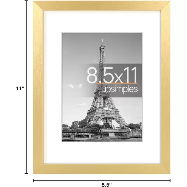 upsimples 8x10 Picture Frame Display Pictures 5x7 with Mat or 8x10 Without Mat Wall Hanging Photo Frame Red 1 PackGold