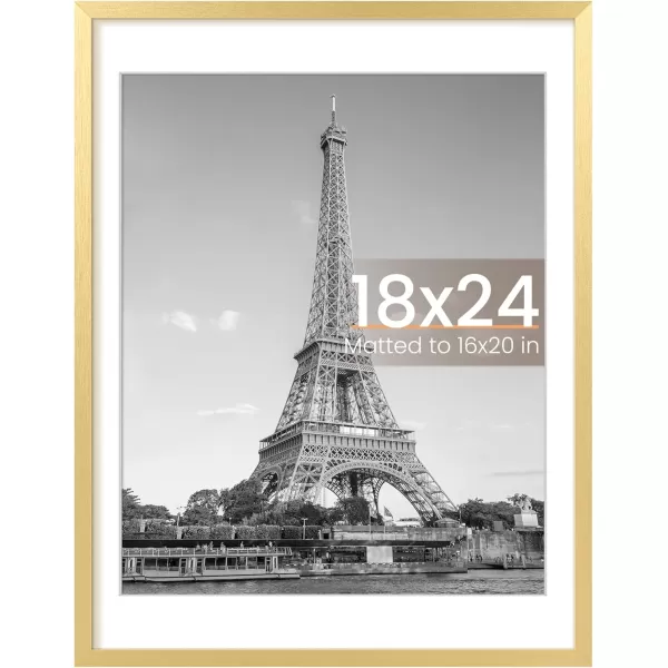 upsimples 8x10 Picture Frame Display Pictures 5x7 with Mat or 8x10 Without Mat Wall Hanging Photo Frame Red 1 PackGold