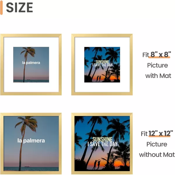 upsimples 8x10 Picture Frame Display Pictures 5x7 with Mat or 8x10 Without Mat Wall Hanging Photo Frame Red 1 PackGold