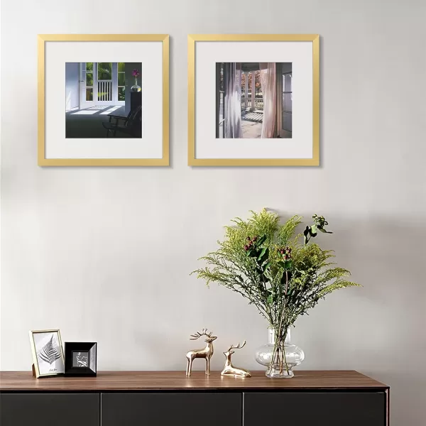 upsimples 8x10 Picture Frame Display Pictures 5x7 with Mat or 8x10 Without Mat Wall Hanging Photo Frame Red 1 PackGold