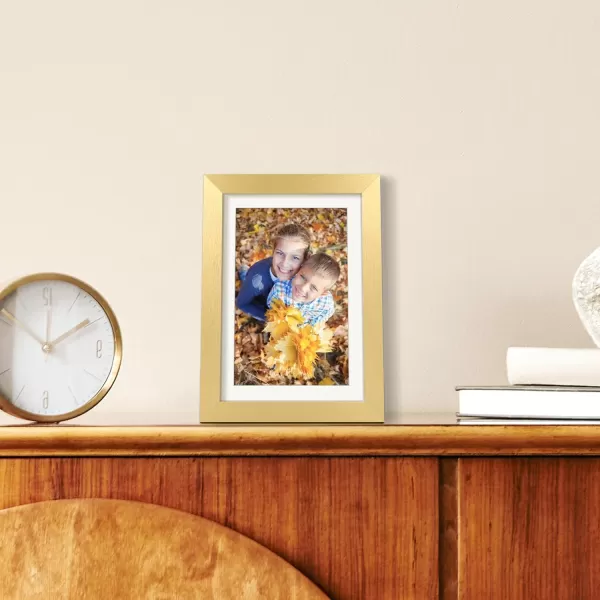 upsimples 8x10 Picture Frame Display Pictures 5x7 with Mat or 8x10 Without Mat Wall Hanging Photo Frame Red 1 PackGold