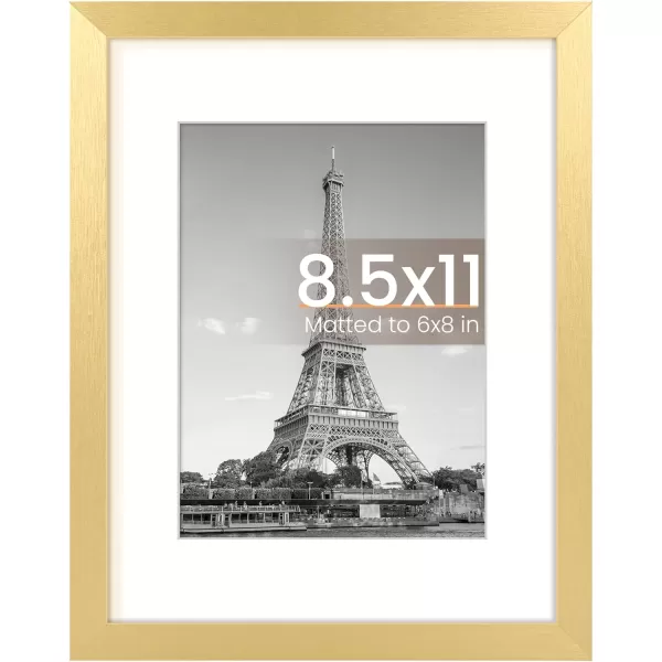 upsimples 8x10 Picture Frame Display Pictures 5x7 with Mat or 8x10 Without Mat Wall Hanging Photo Frame Red 1 PackGold