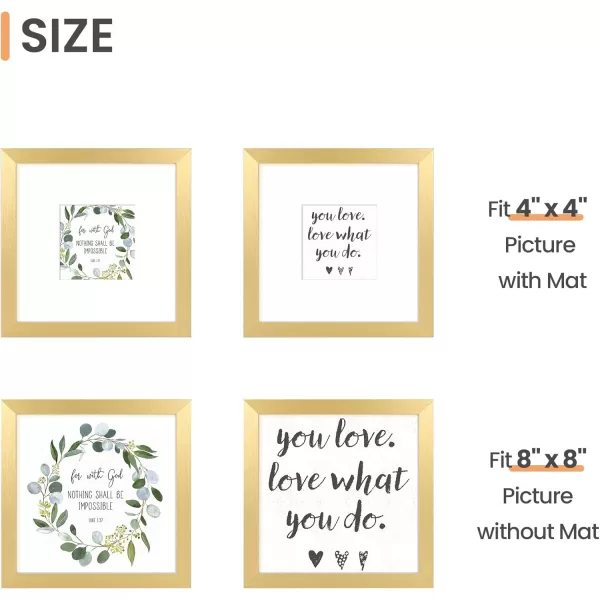 upsimples 8x10 Picture Frame Display Pictures 5x7 with Mat or 8x10 Without Mat Wall Hanging Photo Frame Red 1 PackGold