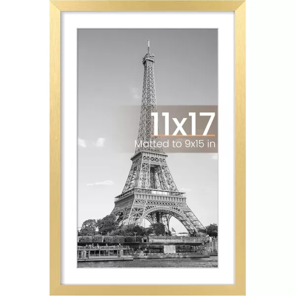 upsimples 8x10 Picture Frame Display Pictures 5x7 with Mat or 8x10 Without Mat Wall Hanging Photo Frame Red 1 PackGold