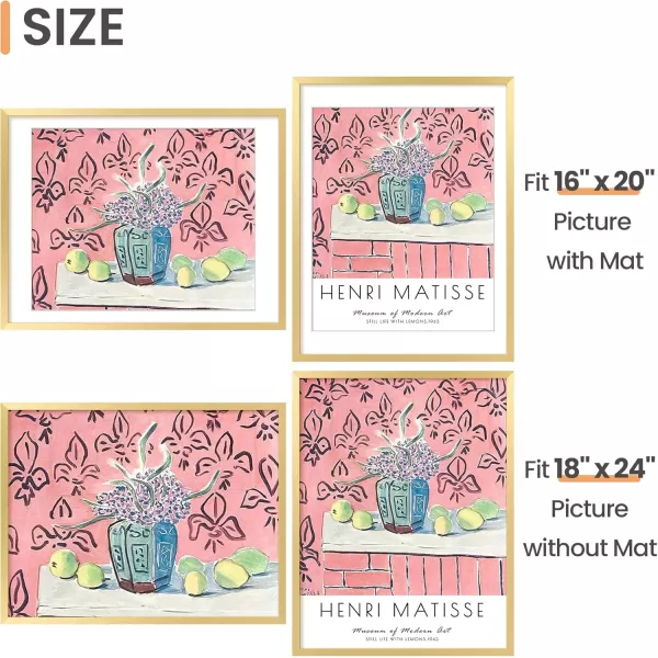 upsimples 8x10 Picture Frame Display Pictures 5x7 with Mat or 8x10 Without Mat Wall Hanging Photo Frame Red 1 PackGold