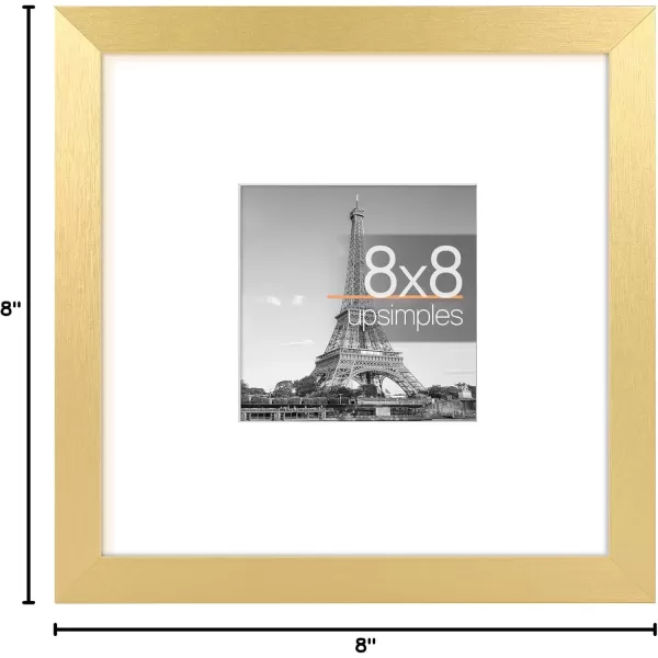 upsimples 8x10 Picture Frame Display Pictures 5x7 with Mat or 8x10 Without Mat Wall Hanging Photo Frame Red 1 PackGold