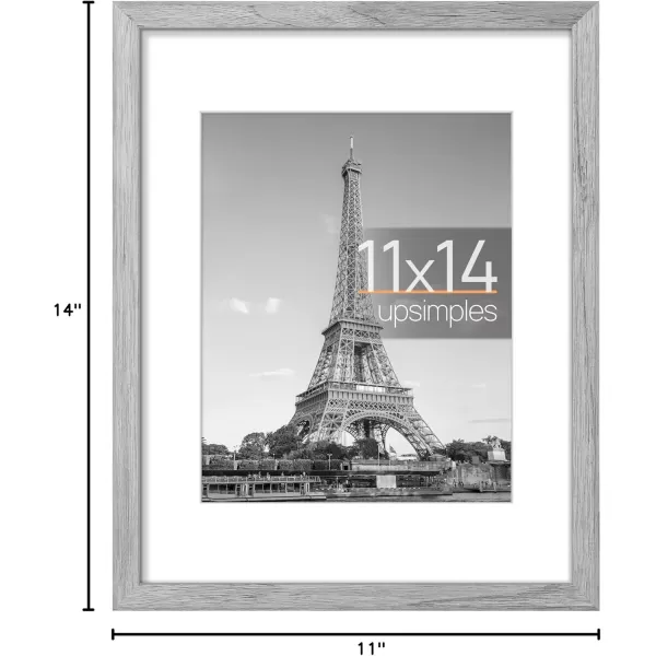 upsimples 8x10 Picture Frame Display Pictures 5x7 with Mat or 8x10 Without Mat Wall Hanging Photo Frame Red 1 PackGray