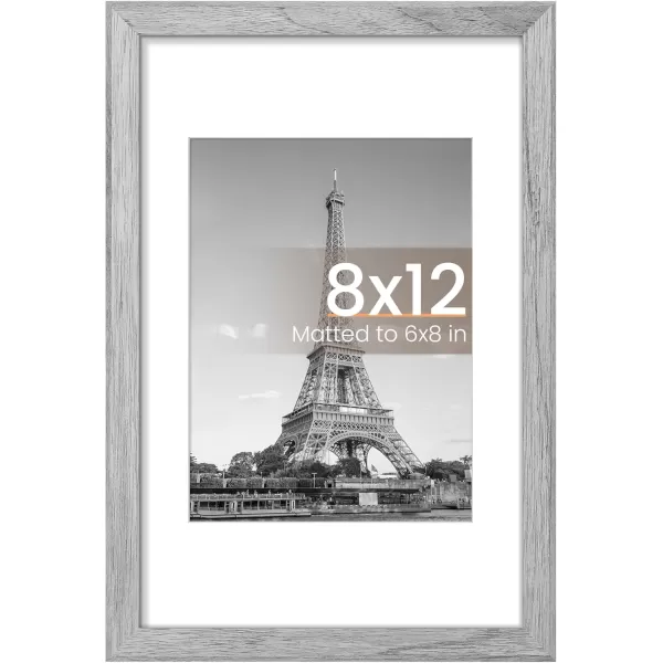 upsimples 8x10 Picture Frame Display Pictures 5x7 with Mat or 8x10 Without Mat Wall Hanging Photo Frame Red 1 PackGray