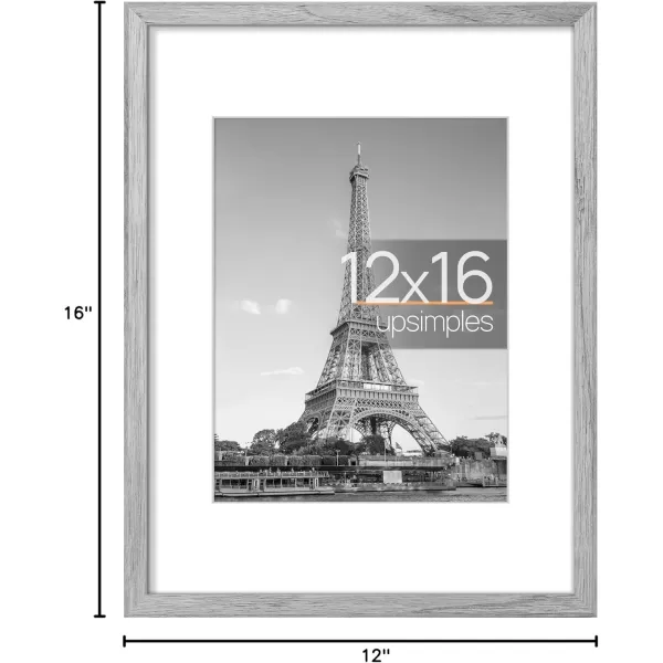 upsimples 8x10 Picture Frame Display Pictures 5x7 with Mat or 8x10 Without Mat Wall Hanging Photo Frame Red 1 PackGray