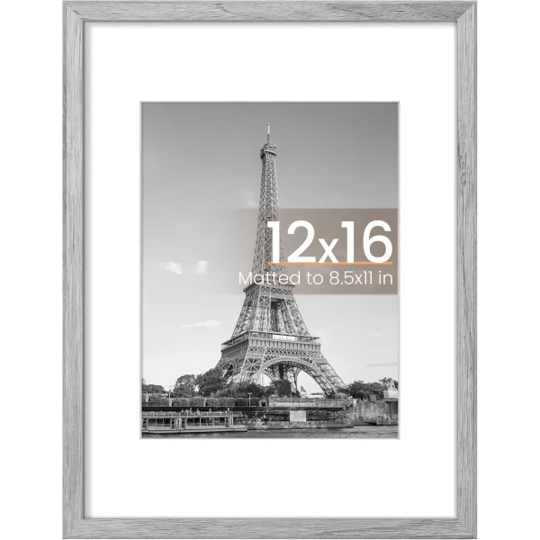 upsimples 8x10 Picture Frame Display Pictures 5x7 with Mat or 8x10 Without Mat Wall Hanging Photo Frame Red 1 PackGray