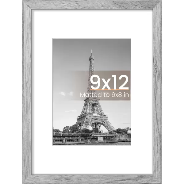 upsimples 8x10 Picture Frame Display Pictures 5x7 with Mat or 8x10 Without Mat Wall Hanging Photo Frame Red 1 PackGray