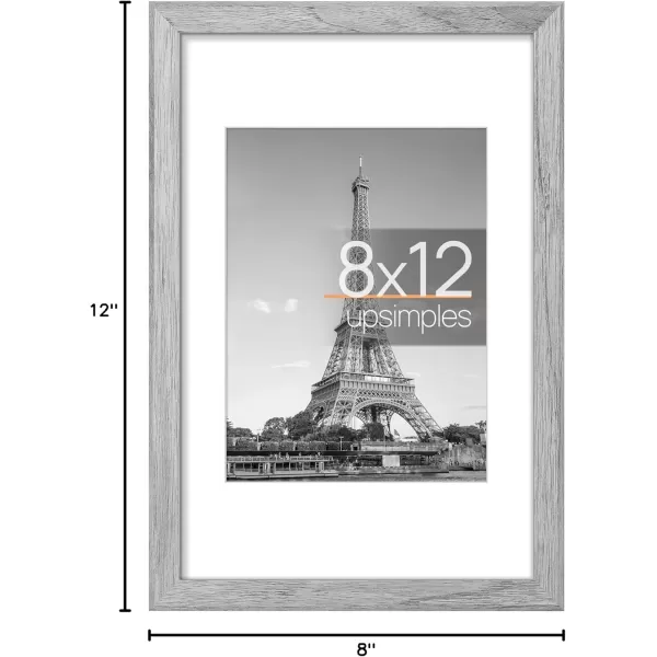 upsimples 8x10 Picture Frame Display Pictures 5x7 with Mat or 8x10 Without Mat Wall Hanging Photo Frame Red 1 PackGray