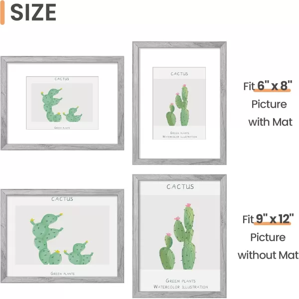 upsimples 8x10 Picture Frame Display Pictures 5x7 with Mat or 8x10 Without Mat Wall Hanging Photo Frame Red 1 PackGray