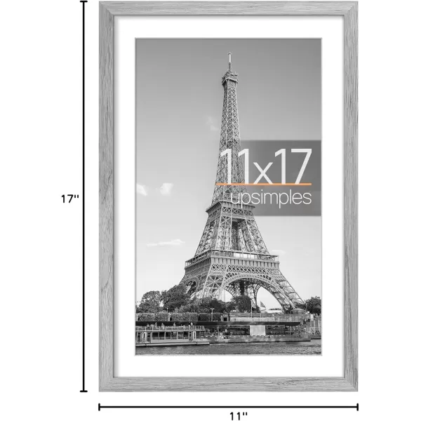 upsimples 8x10 Picture Frame Display Pictures 5x7 with Mat or 8x10 Without Mat Wall Hanging Photo Frame Red 1 PackGray