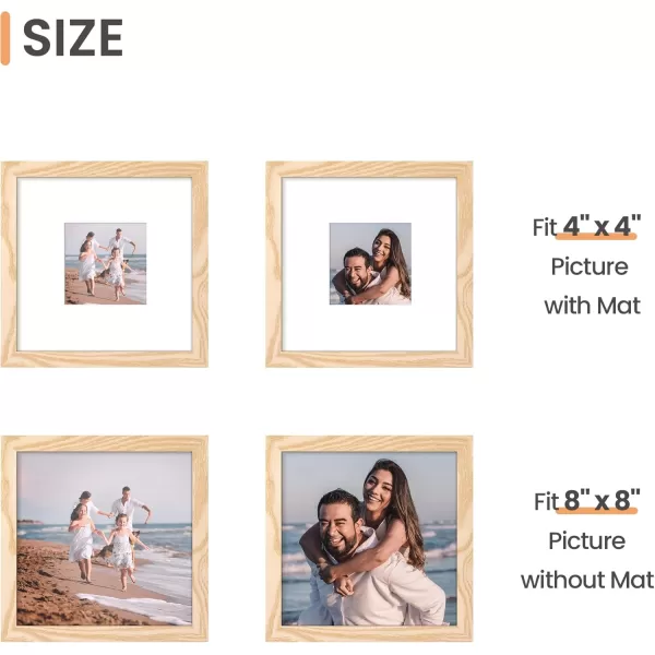 upsimples 8x10 Picture Frame Display Pictures 5x7 with Mat or 8x10 Without Mat Wall Hanging Photo Frame Red 1 PackNatural