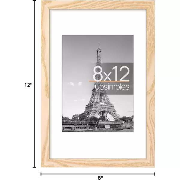 upsimples 8x10 Picture Frame Display Pictures 5x7 with Mat or 8x10 Without Mat Wall Hanging Photo Frame Red 1 PackNatural