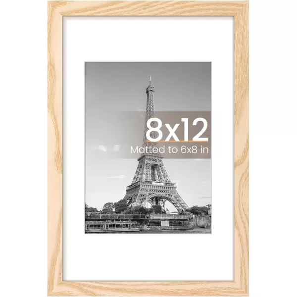 upsimples 8x10 Picture Frame Display Pictures 5x7 with Mat or 8x10 Without Mat Wall Hanging Photo Frame Red 1 PackNatural