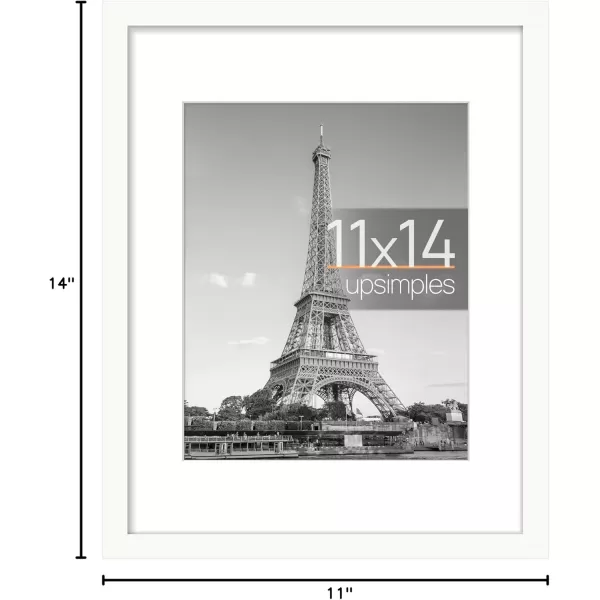 upsimples 8x10 Picture Frame Display Pictures 5x7 with Mat or 8x10 Without Mat Wall Hanging Photo Frame Red 1 PackWhite