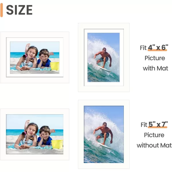 upsimples 8x10 Picture Frame Display Pictures 5x7 with Mat or 8x10 Without Mat Wall Hanging Photo Frame Red 1 PackWhite