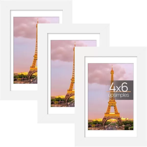 upsimples 11x14 Picture Frame Set of 3 Made of High Definition Glass for 8x10 with Mat or 11x14 Without Mat Wall and Tabletop Display Photo Frames BrownWhite