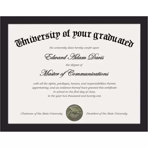 upsimples 85x11 Certificate Document Frame with Clear Plexiglass 1 Pack Diploma Frame BrownBlack