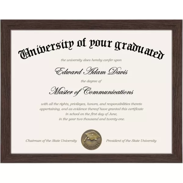 upsimples 85x11 Certificate Document Frame with Clear Plexiglass 1 Pack Diploma Frame BrownBrown