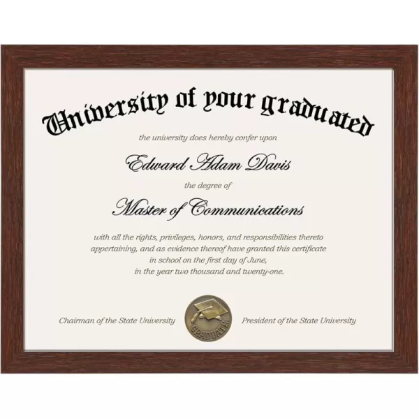 upsimples 85x11 Certificate Document Frame with Clear Plexiglass 1 Pack Diploma Frame BrownMahogany