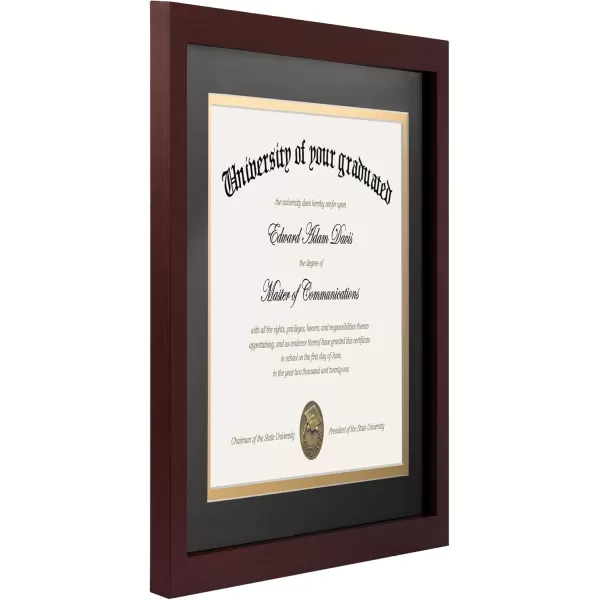 upsimples 11x14 Diploma Frame Certificate Degree Document Frame with High Definition Glass 2 Pack Diploma Frames 85 x 11 with mat for Wall and Tabletop Mahogany Double MatMahogany