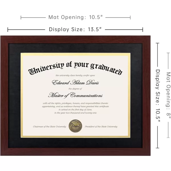 upsimples 11x14 Diploma Frame Certificate Degree Document Frame with High Definition Glass 2 Pack Diploma Frames 85 x 11 with mat for Wall and Tabletop Mahogany Double MatMahogany