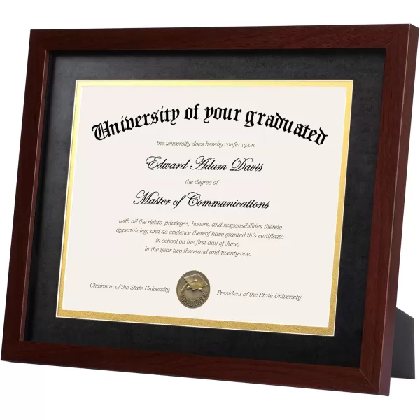 upsimples 11x14 Diploma Frame Certificate Degree Document Frame with High Definition Glass 2 Pack Diploma Frames 85 x 11 with mat for Wall and Tabletop Mahogany Double MatMahogany