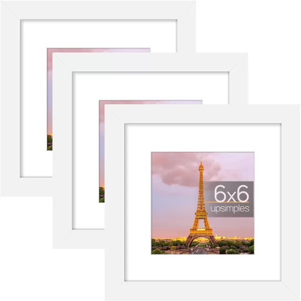 upsimples 11x14 Picture Frame Set of 3 Made of High Definition Glass for 8x10 with Mat or 11x14 Without Mat Wall and Tabletop Display Photo Frames BrownWhite