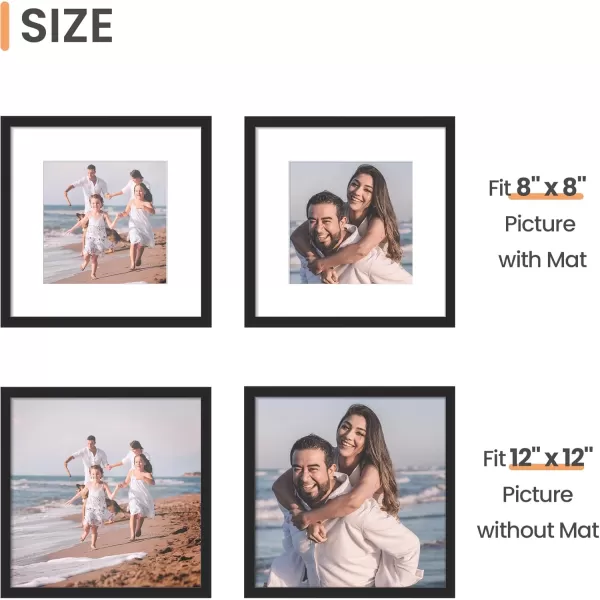 upsimples 11x14 Picture Frame Set of 3 Made of High Definition Glass for 8x10 with Mat or 11x14 Without Mat Wall and Tabletop Display Photo Frames BrownBlack