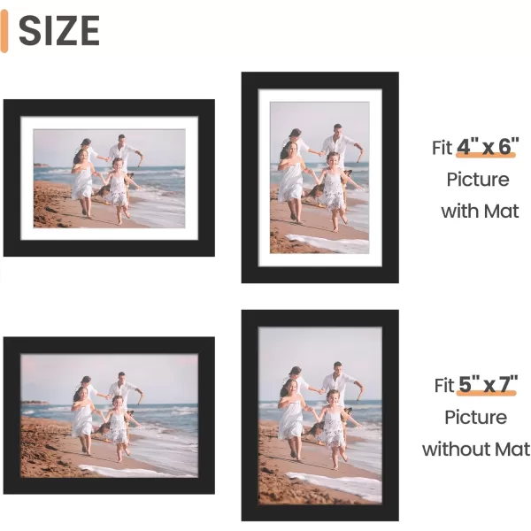 upsimples 11x14 Picture Frame Set of 3 Made of High Definition Glass for 8x10 with Mat or 11x14 Without Mat Wall and Tabletop Display Photo Frames BrownBlack