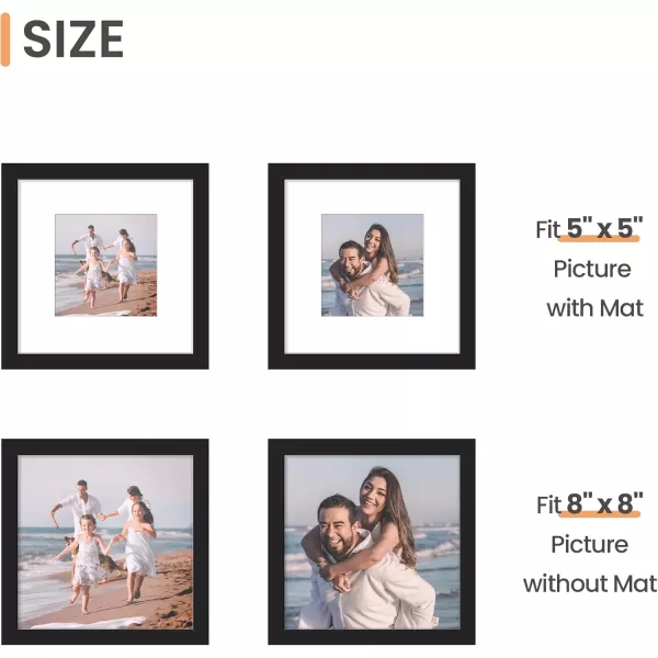 upsimples 11x14 Picture Frame Set of 3 Made of High Definition Glass for 8x10 with Mat or 11x14 Without Mat Wall and Tabletop Display Photo Frames BrownBlack