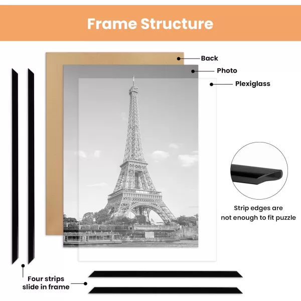 upsimples 18x24 Frame Natural 3 Pack Poster Frames 18 x 24 for Horizontal or Vertical Wall Mounting ScratchProof Wall Gallery Photo FrameBlack